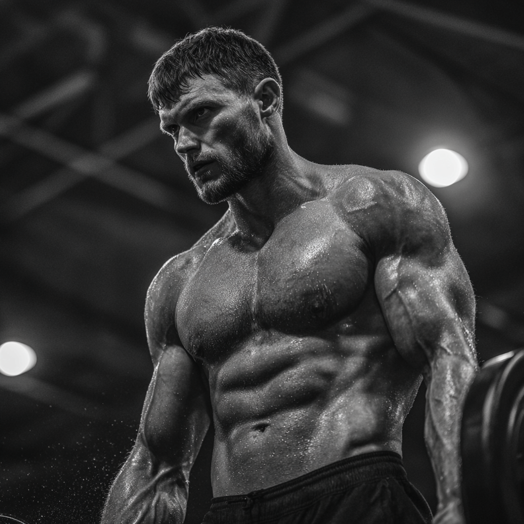 Чоловік тренується в спортзалі