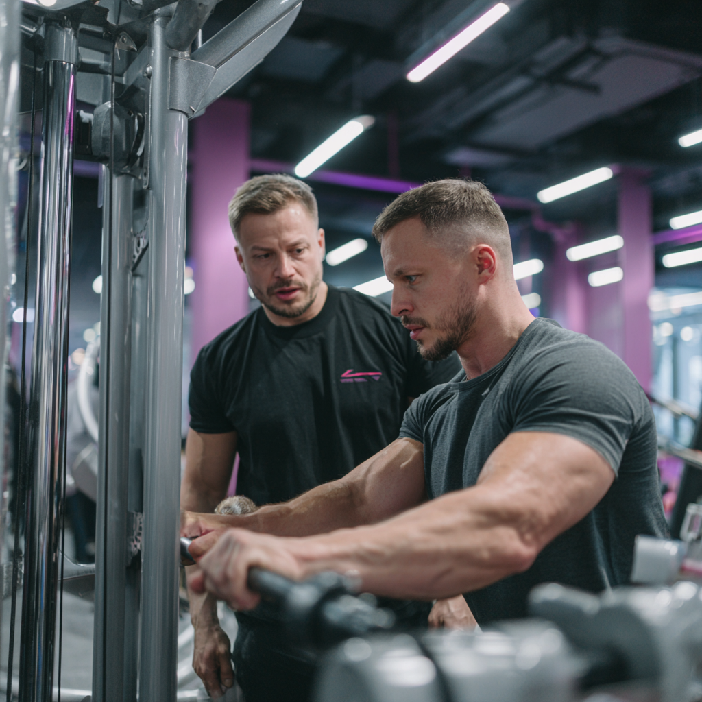 Група чоловіків займається фітнесом